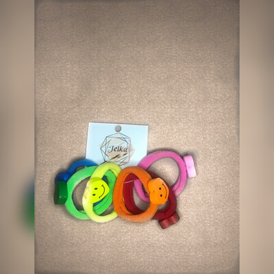 Παιδικά λαστιχάκια μαλλιών σε σχήμα καρδιάς με χαμόγελο