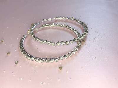 Κρίκοι μεγάλοι με στρας