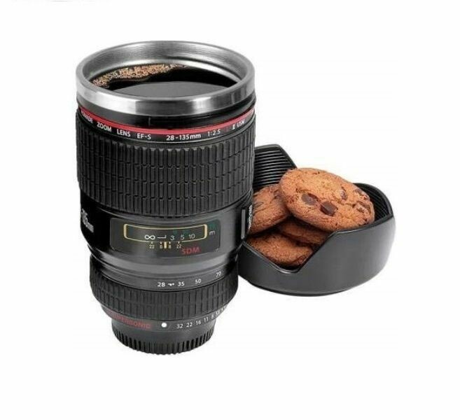 Κούπα σε σχήμα φακού φωτογραφικής μηχανής με καπάκι για σνακ