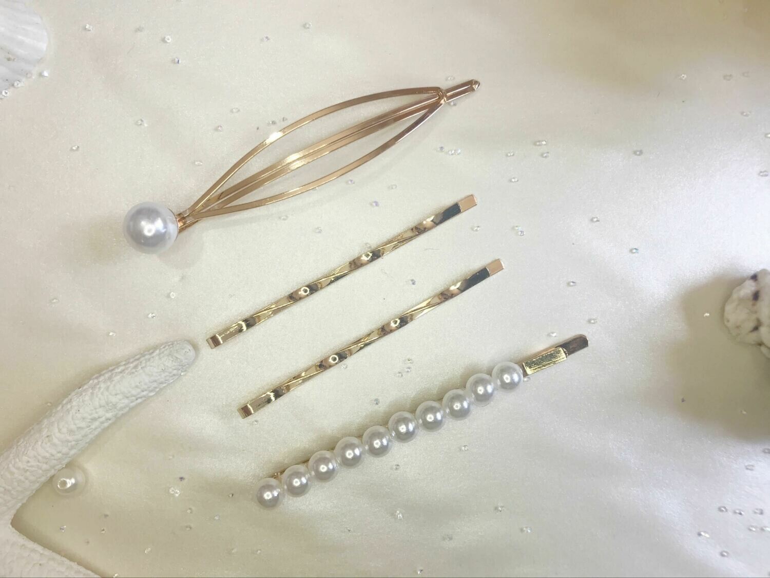 Σετ κλιπ μαλλιών με πέρλες