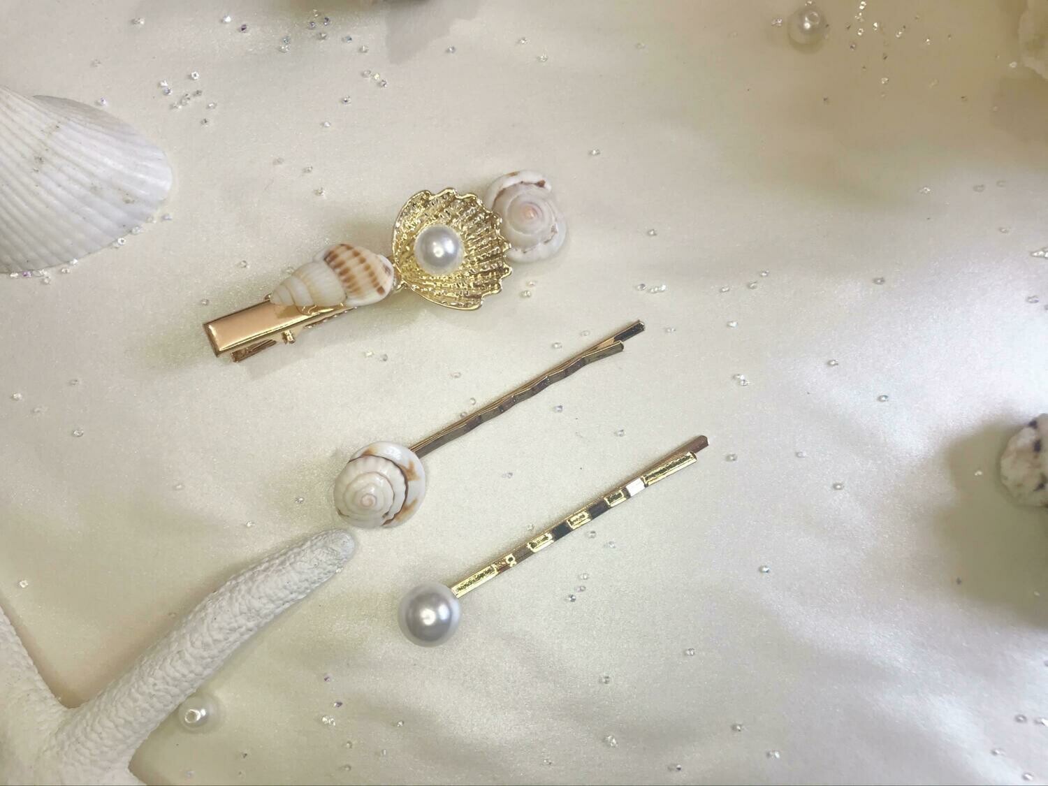 Σετ κλιπ μαλλιών κοχύλια