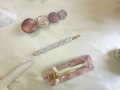 Σετ κλιπ μαλλιών με γκλίτερ και πέρλες