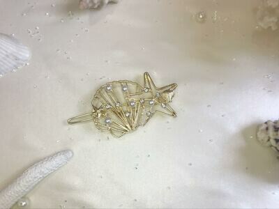 Κλιπ μαλλιών κοχύλι-αστερίας