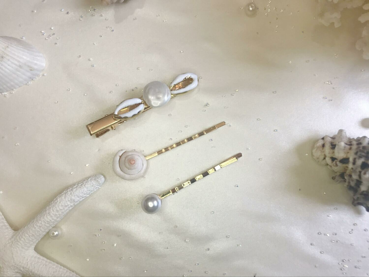 Σετ κλιπ μαλλιών κοχύλια