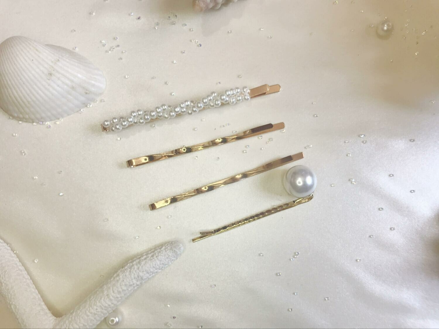 Σετ κλιπ μαλλιών με πέρλες