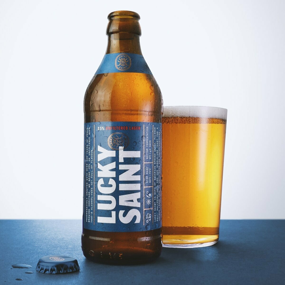 Lucky Saint Unfiltered Lager 330ml - 0.5% NON ALCOHOLIC
