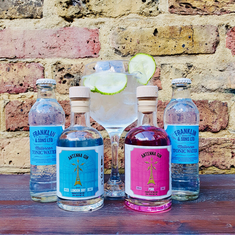 2 x Antenna Gin 200ml bottles With Tonics