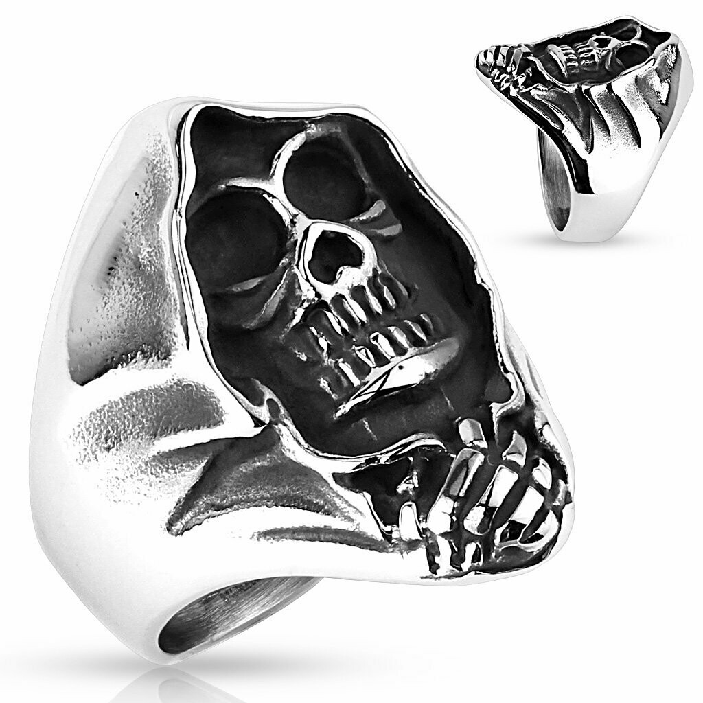 Totenkopf (Grim reaper), Edelstahl Gussring