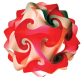 Puzzle Lampe in rot und weiss, 2 farbig matt,  schon AUFGEBAUT !!! Made in Germany