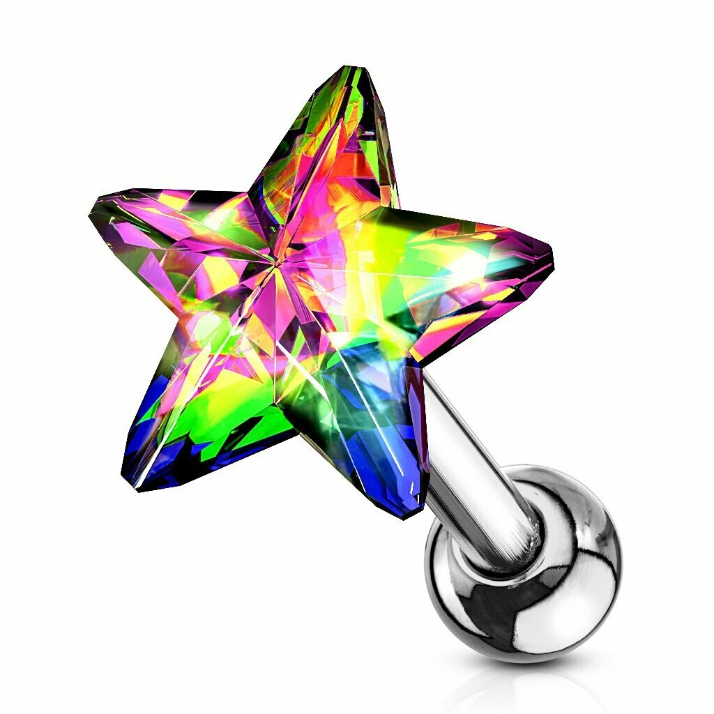 Stecker für Tragus, Helix, oder als normaler Ohrring 1,2 x 6mm, 316l Chirurgenstahl