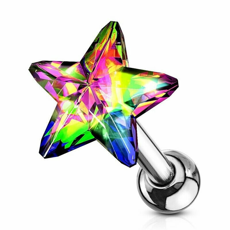 Stecker für Tragus, Helix, oder als normaler Ohrring 1,2 x 6mm, 316l Chirurgenstahl