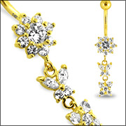 Echt Gold Bauchnabel Banane , Pure Luxury mit high Quality Zirkonia, einfach unglaublich schön