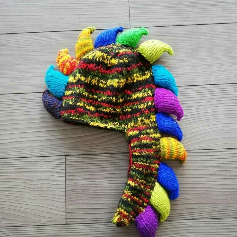 Drache, in bunt gestreift