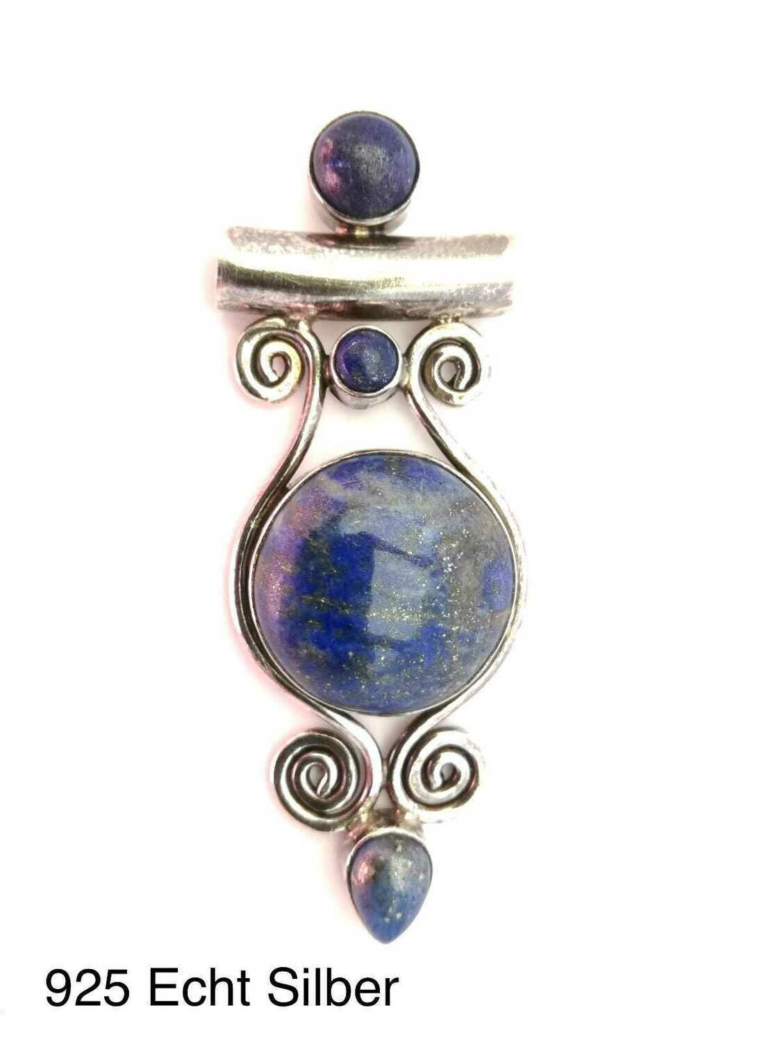 Echt Stein Anhänger, 925 Sterling Silber,  mit Lapis Lazuli