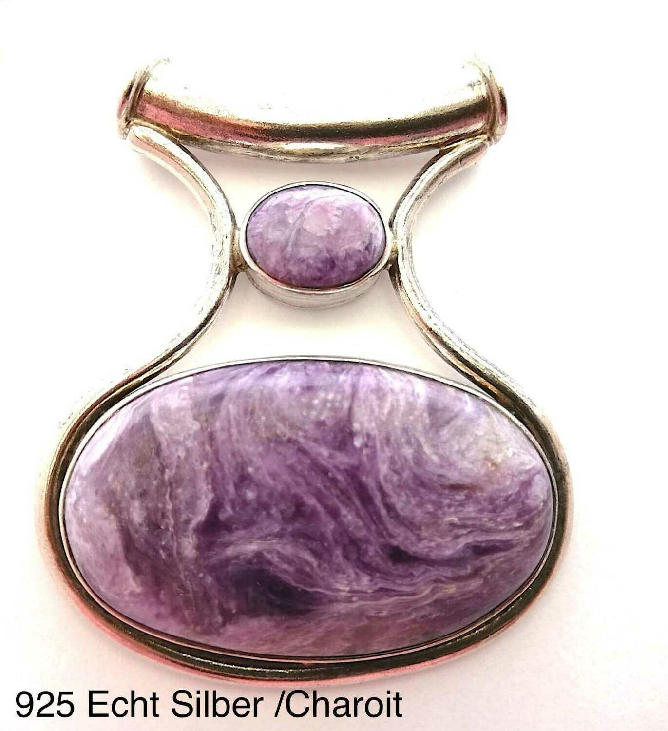 Echt Stein Anhänger, 925 Sterling Silber,  Charoit (Weissrussland)