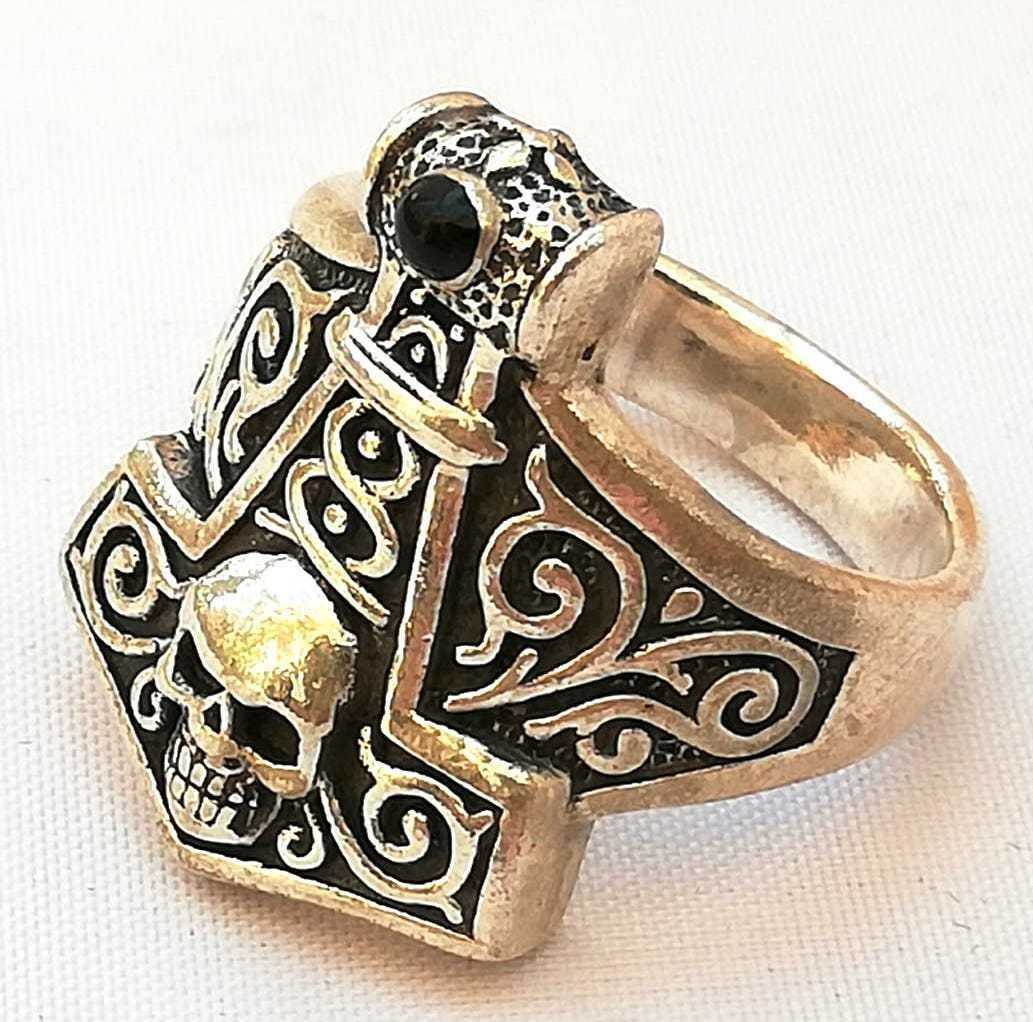 Thors Hammer, "Mjölnir" , Echt Silber 925, mit schwarzem Onyx Stein
