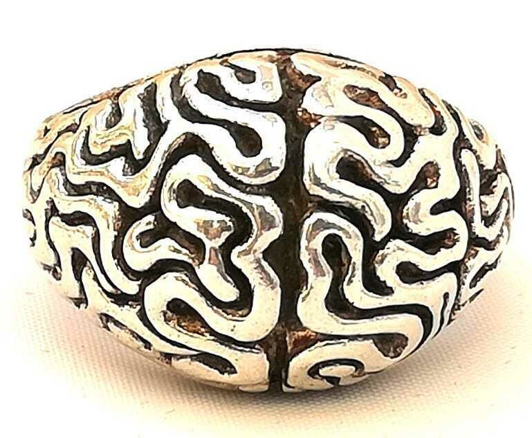 The Brain, Ring, massiv Silber, Echt Silber 925