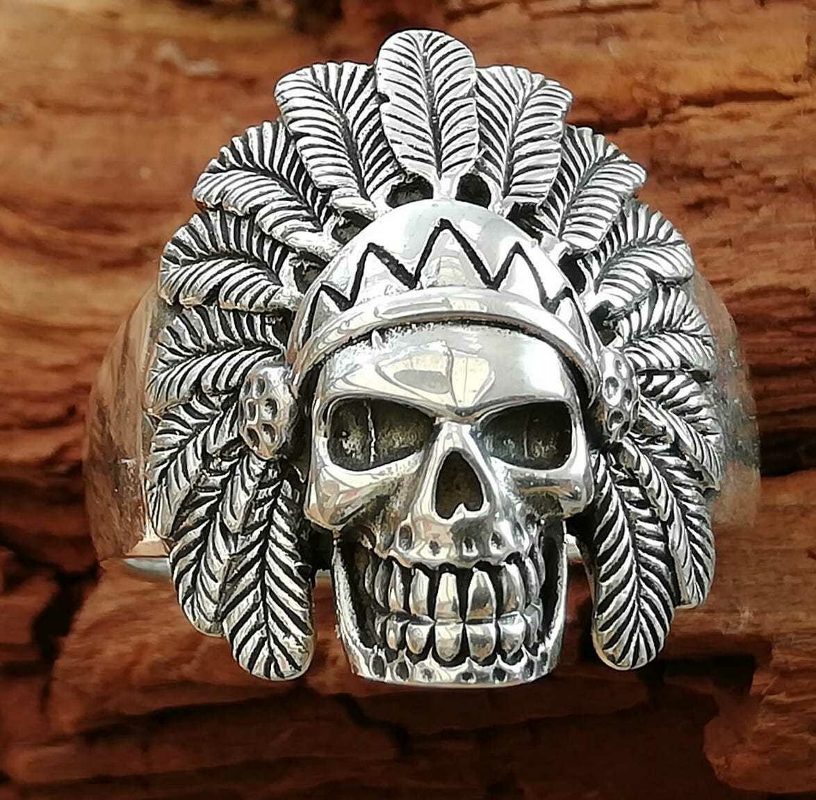 Indianerkopf Skull, Echt Silber (925 )