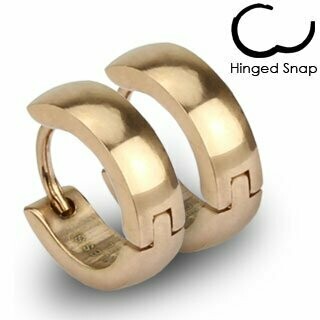 Edelstahl Klappcreolen in Rose Gold, Paarpreis