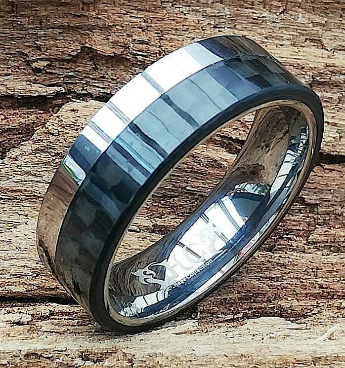 Tungsten, Wolfram-Carbid Ring mit Karbon Overlay