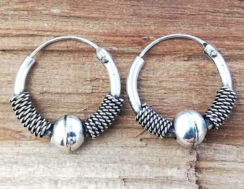 Echt Silber Creolen (925) 2mm x 14mm, Paarpreis