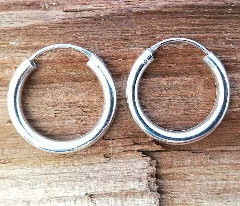 Echt Silber Creolen (925) 1,5mm x 15mm, Paarpreis