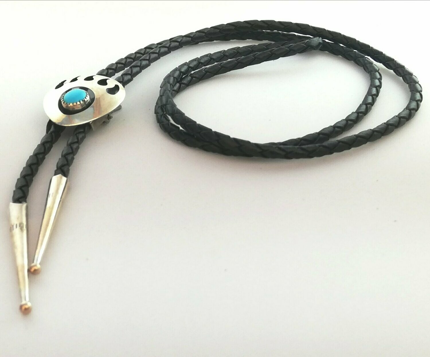 Bolo Tie, Original Navajo Indianer Arbeit aus den USA, Symbol Bärentatze