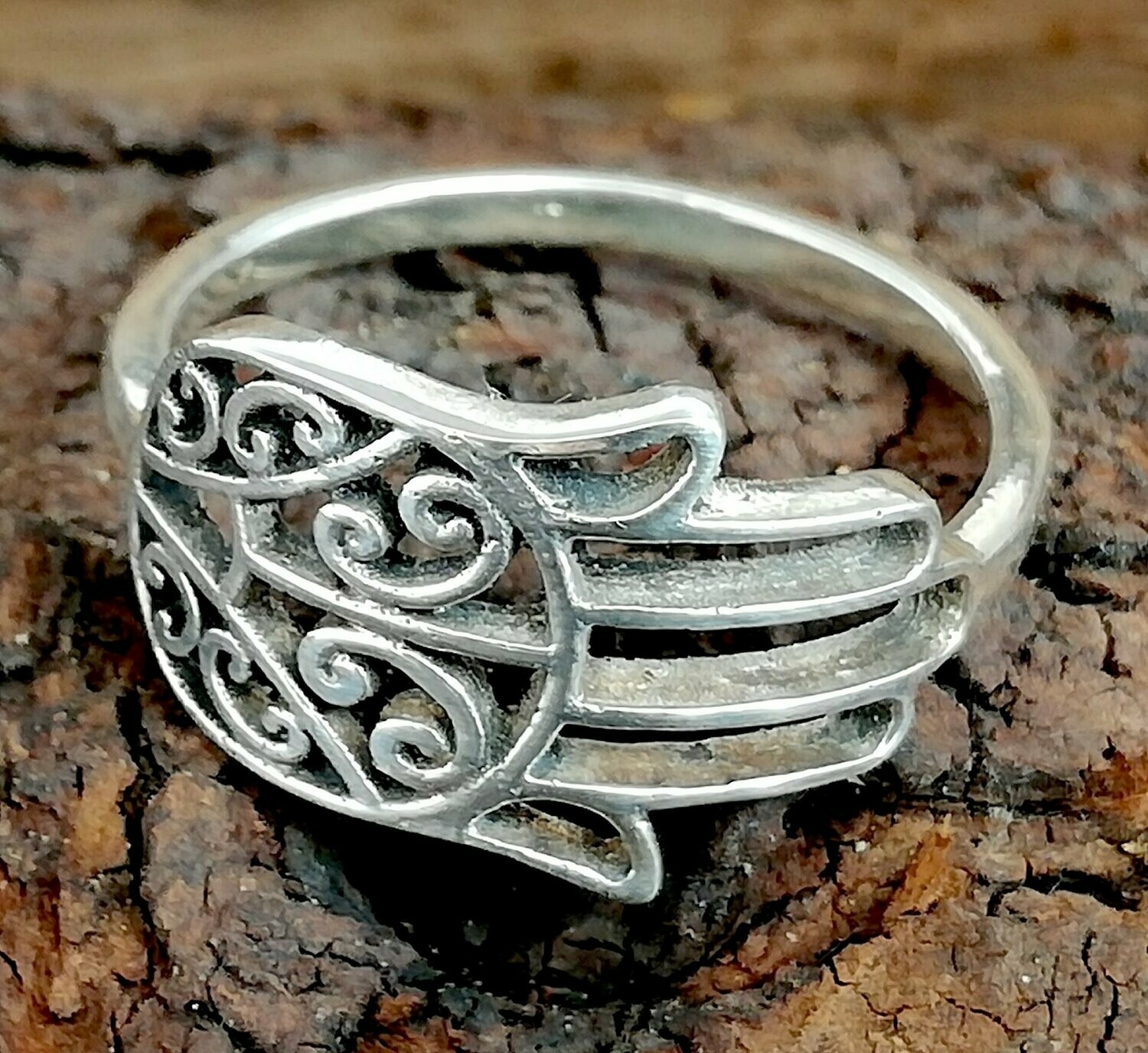 Hand der Fatima (Hamsa Hand) Ring, Echt Silber (925)