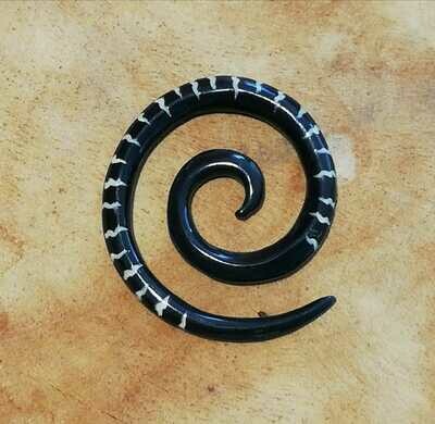 Horn Doppel Spirale mit Snake Skin Inlay, Stückpreis