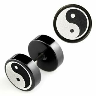 Yin Yan Fake Plugs, Ohrstecker, Paarpreis