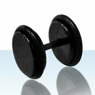 Schwarze Fake Plugs, Ohrstecker, Paarpreis