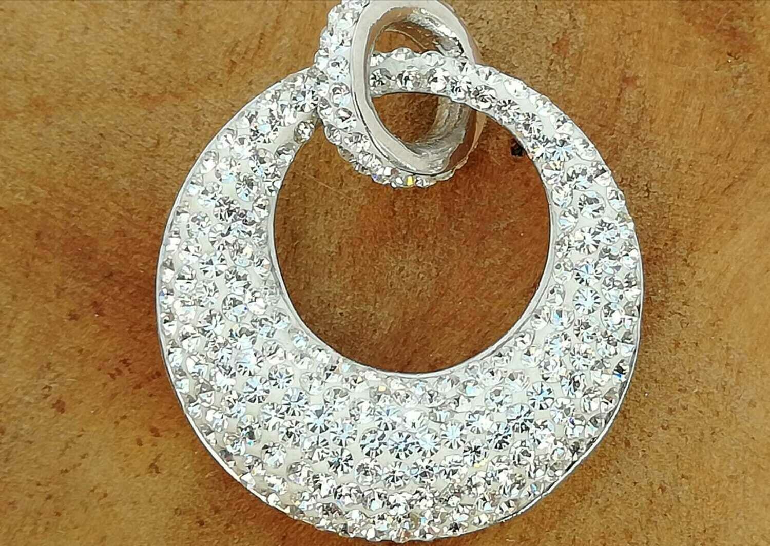 Double Ring Anhänger, Echt Silber 925
