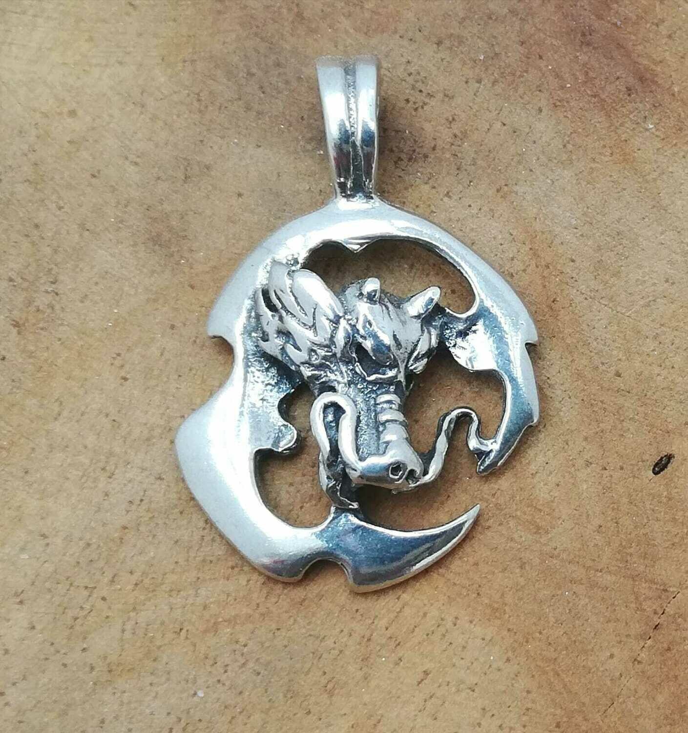 Drache, Echt Silber 925 Anhänger