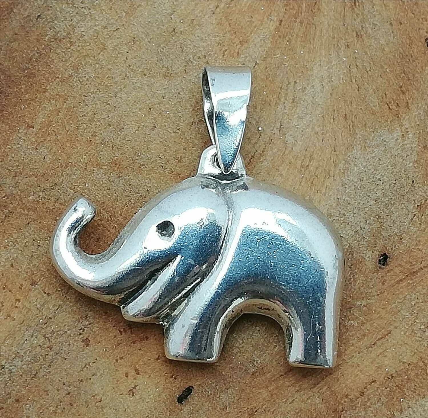 Lustiger Elefant, Echt Silber 925 Anhänger