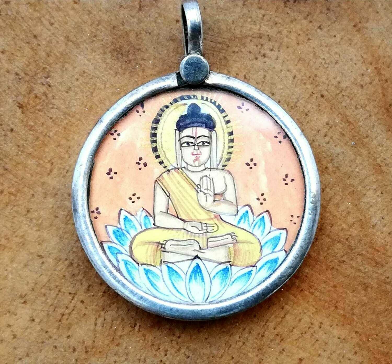 Buddha Doppelseitig, 925 Sterling Silber Anhänger