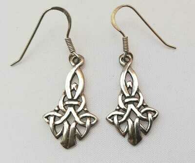 Echt Silber,Keltische Knoten Ohrringe, Paarpreis