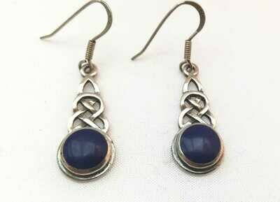 Keltische Knoten mit Lapis Lazuli Ohrringe, Silber 925,Paarpreis
