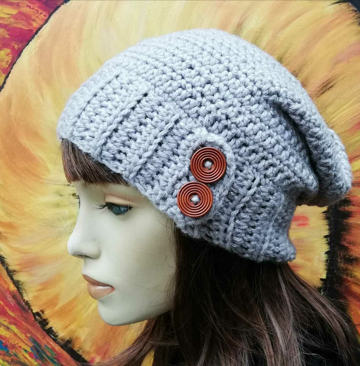 Poporry Exclusiv, Glitzer Beanie mit Knöpfen