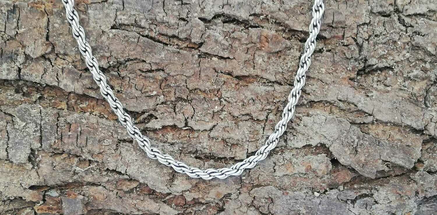 Kordelkette, 925 Sterling Silber, 60 cm