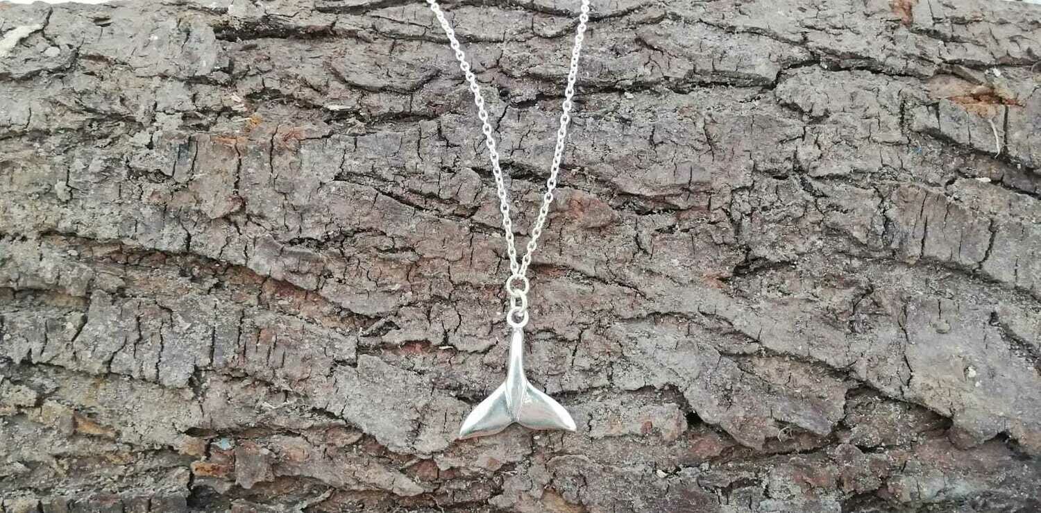 Bauchkette Waalfischflosse, 925 Sterling Silber, 80 cm