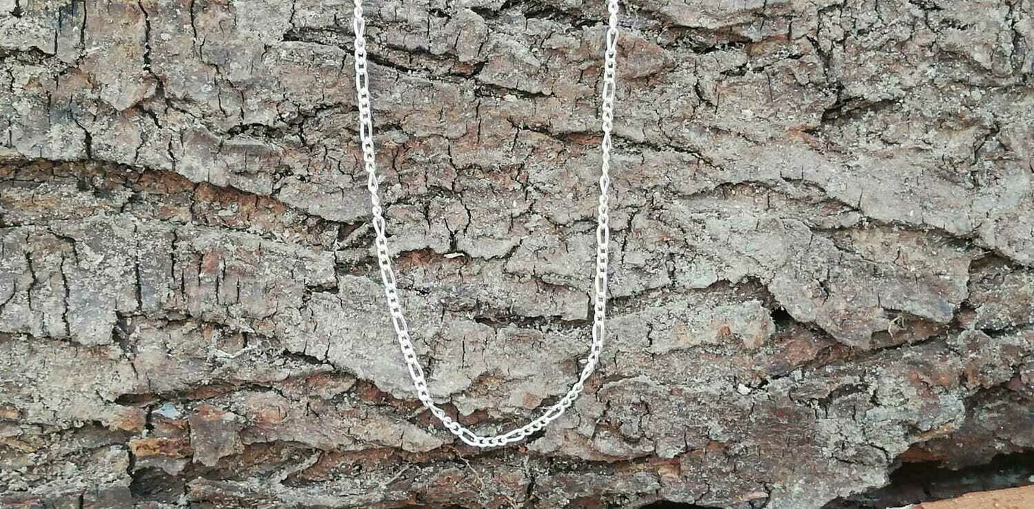 Bauchkette Figaro Classic, 925 Sterling Silber, 80 cm