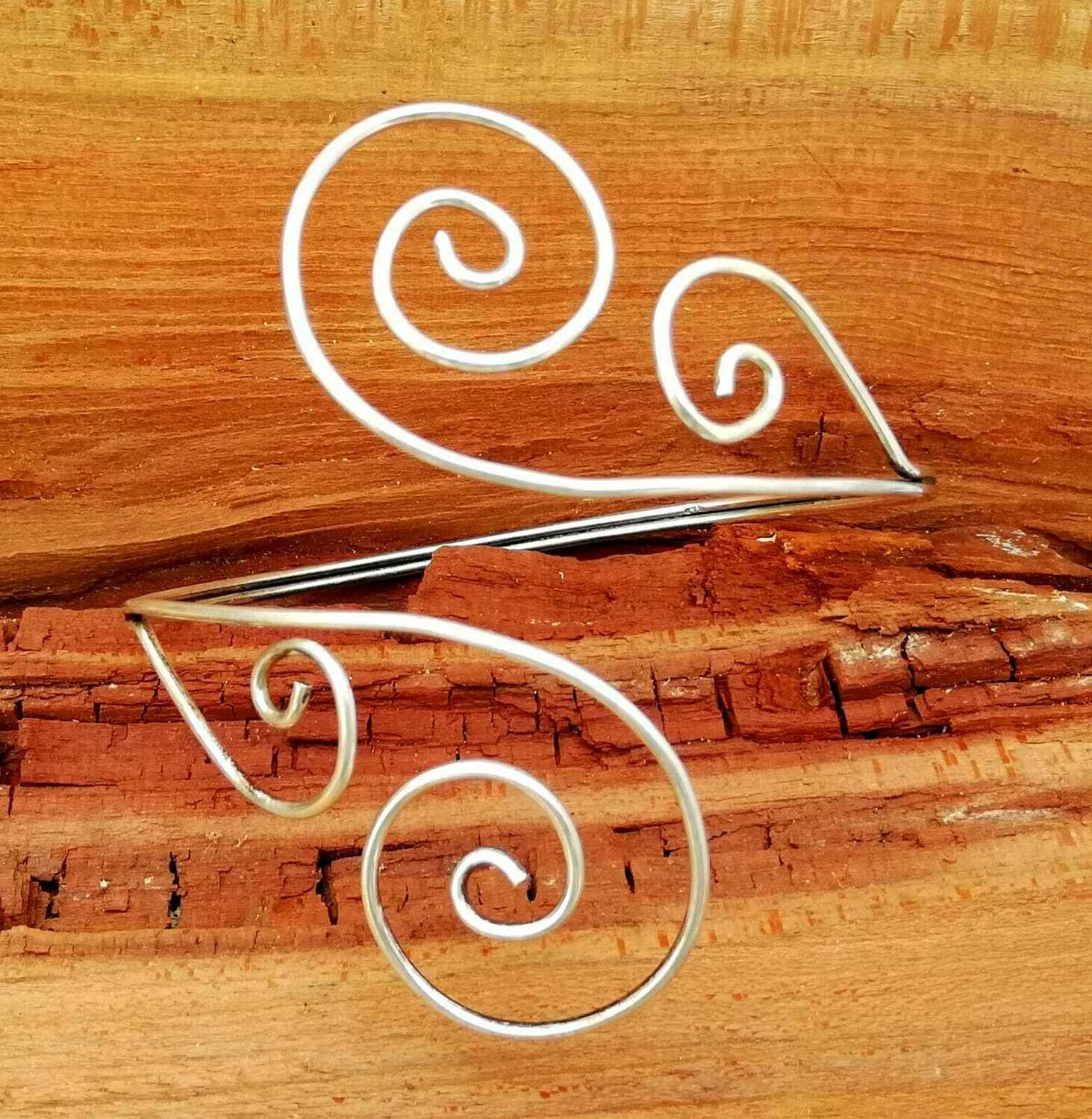 Oberarm-Reif, grosse Spiralen, flexibel verstellbar, flippiger extravaganter Schmuck für die Frau, Echt Silber (925)