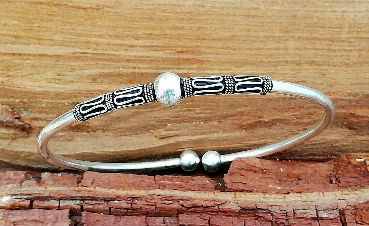 Oberarm-Reif Bali Stil, flippiger extravaganter Schmuck für die Frau, Echt Silber (925)