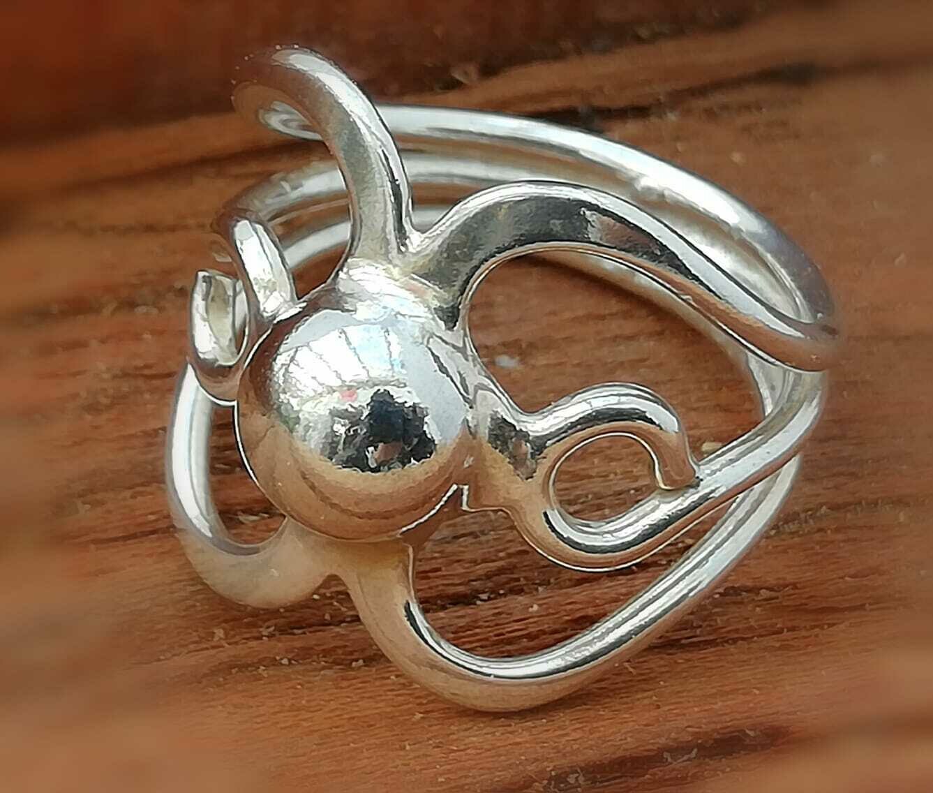 Open Love Ring, handgeschmiedet in Mexico, Silber (925)