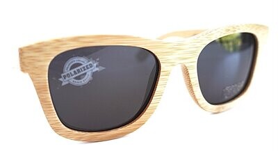 Bambus Brille mit Schwarz/Grauen Polarisierten Gläsern, UV Schutz, 100% Handarbeit, Sonnenbrille aus nachwachsendem Rohstoff mit Etui !!!!