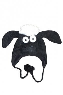Das schwarze Schaf, Black Sheep,  Tiermütze,  handgestrickt..mit Fleece  Innen  gefüttert...Mollig warm