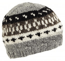 Beanie handgestrickte Mütze in Naturfarben ..mit Fleece  Innen  gefüttert...Mollig warm