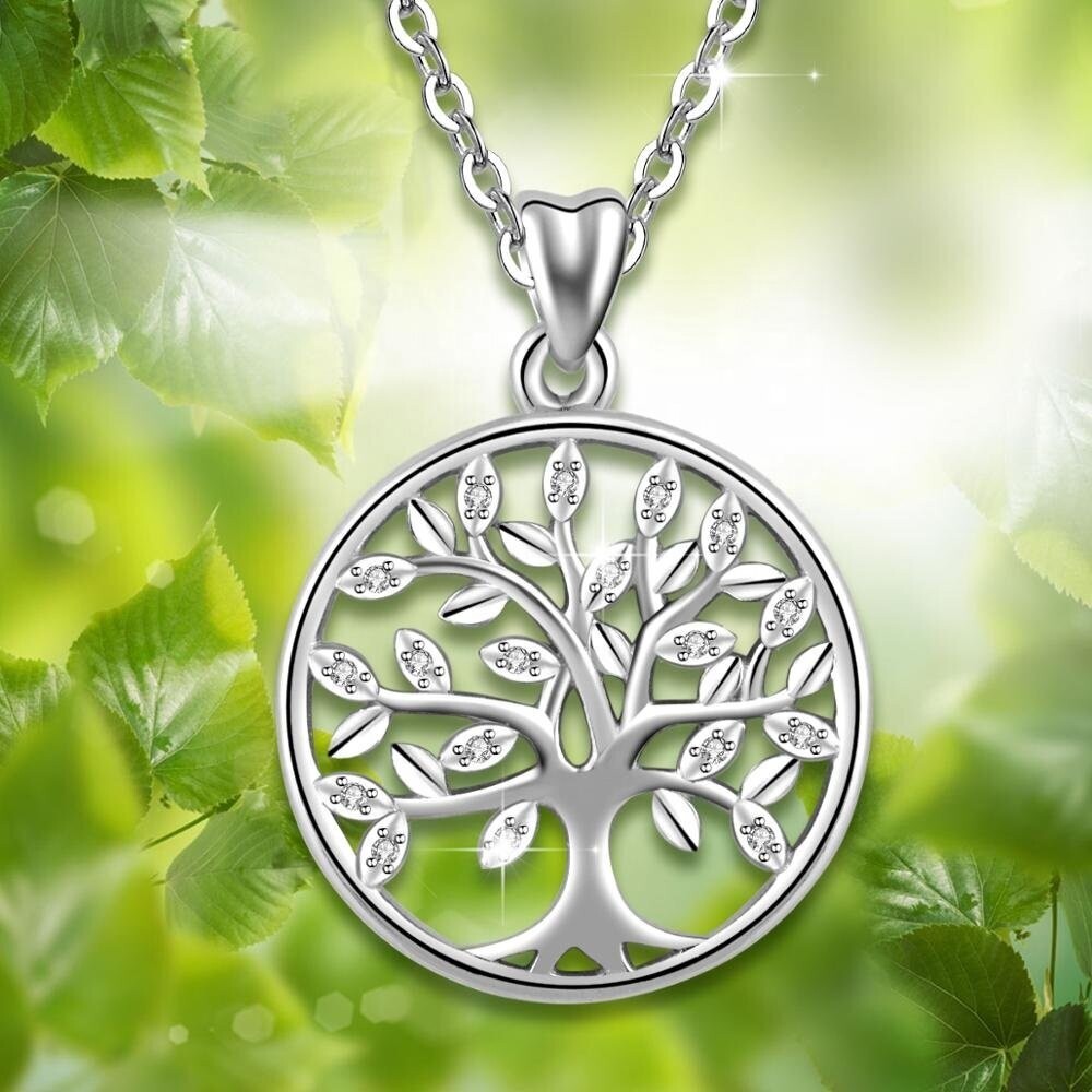Lebensbaum Echt Silber mit High Quality Cubic Zirkonia