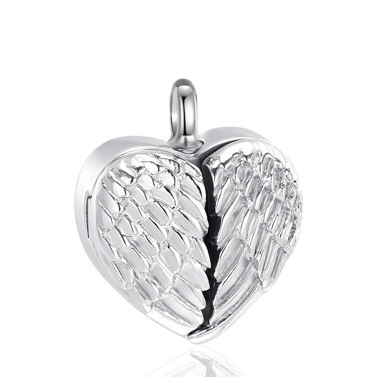 Ascheanhänger, Schmuck für Hinterbliebene, Medaillon in Herzenform zum Einfügen des Bildes sowie der Asche des Hinterbliebenen, Echt Silber 925, Mit Trichter und Einfüllhilfe