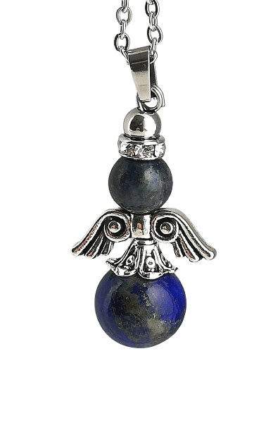 Lapislazuli Schutzengel mit Edelstahlkette inclusive Schatulle und Beschreibung des Steines sowie der Bedeutung des Schutzengels